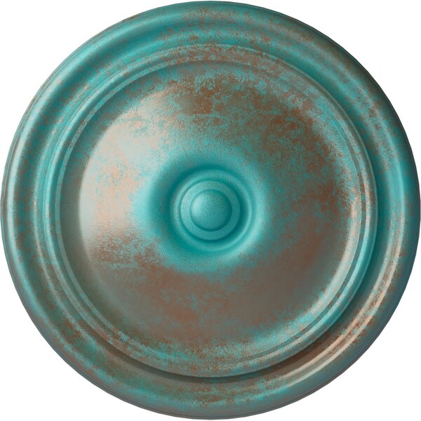 Ekena Millwork Reece Ceiling Medallion (Fits Canopies up to 2 3/8"), 12"OD x 1 3/4"P, Copper Green Patina CM12RECGS - main